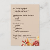 Light Terracotta Fall Floral Wedding RSVP Card Begleitkarte (Rückseite)