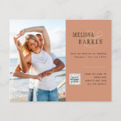 Light Terracotta FOTO Wedding RETT DATE QR CODE (Vorderseite)