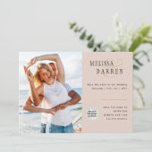 Light Terracotta FOTO Wedding RETT DATE QR CODE Einladung (Stehend Vorderseite)