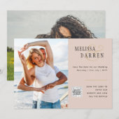 Light Terracotta FOTO Wedding RETT DATE QR CODE Einladung (Vorne/Hinten)