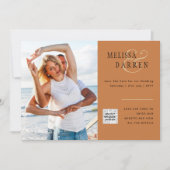 Light Terracotta FOTO Wedding RETT DATE QR CODE Einladung (Vorderseite)