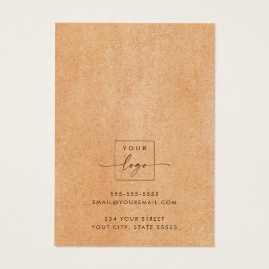 Light Terracotta Script Logo Ohrsichtkarte (Rückseite)