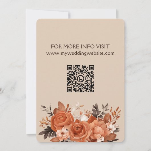 Light Terracotta und Burnt Orange Save the Date (Rückseite)