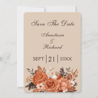 Light Terracotta und Burnt Orange Save the Date