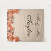 Light Terracotta und Burnt Orange Weddrop Wandteppich (Vorderseite (Horizontal))