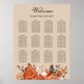 Light Terracotta Wedding Chart Poster (Vorne)