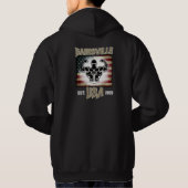 Light Text Gainsville USA Flag Bodybuilder Hoodie (Rückseite)