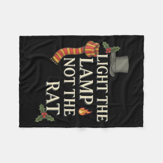 Light The Lamp Not The Rat Christmas Funny Novelty Fleecedecke (Vorderseite (Horizontal))