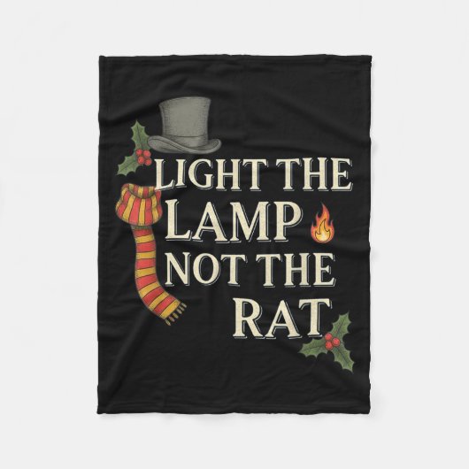 Light The Lamp Not The Rat Christmas Funny Novelty Fleecedecke (Vorderseite)