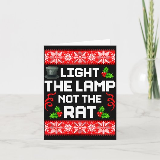 Light The Lamp Not The Rat Funny Christmas Matchin Karte (Vorderseite)