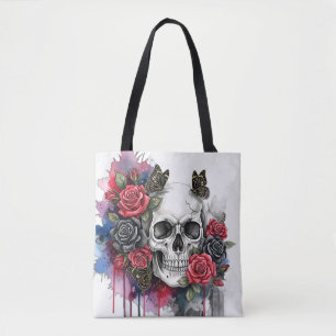 Light the Legacy – Gothic Skull & Rose-Tasche Tasche