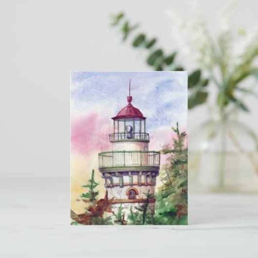 Light The Way Lighthouse Postcard Postkarte (Stehend Vorderseite)