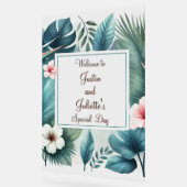 Light Tropical Essence Wedding Willkommen Acrylschild (Winkel)