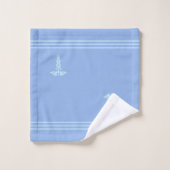 Light Turquoise Caduceus & Stripes auf Sky Blue Badhandtuch Set (Waschlappen)