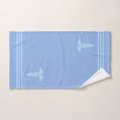 Light Turquoise Caduceus & Stripes auf Sky Blue Badhandtuch Set (Handtuch)