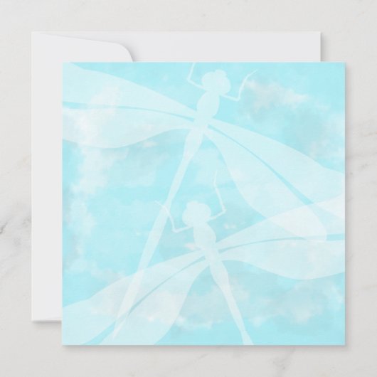 Light Turquoise Dragonfly Bat Mitzvah Einladung (Rückseite)