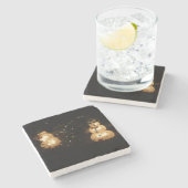 Light-Up Snowmen Weihnachts-Foto Steinuntersetzer (Seitenansicht)