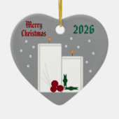 "Light Up the Season" Ceramic Heart Ornament (Vorne)