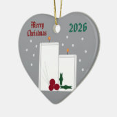 "Light Up the Season" Ceramic Heart Ornament (Links)