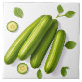 Light Vegetable Cucumber Floral Pattern Fliese (Vorderseite)