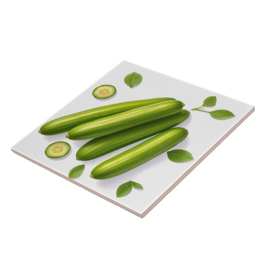 Light Vegetable Cucumber Floral Pattern Fliese (Seite)