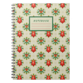Light Vintage Christmas Pattern Softcover Notebook Notizblock