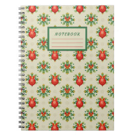 Light Vintage Christmas Pattern Softcover Notebook Notizblock