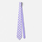 Light Violet Polka Dots on White Custom Necktie Krawatte (Vorderseite)