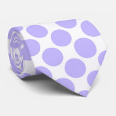 Light Violet Polka Dots on White Custom Necktie Krawatte (Gerollt)