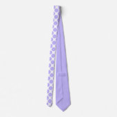 Light Violet Polka Dots on White Custom Necktie Krawatte (Rückseite)