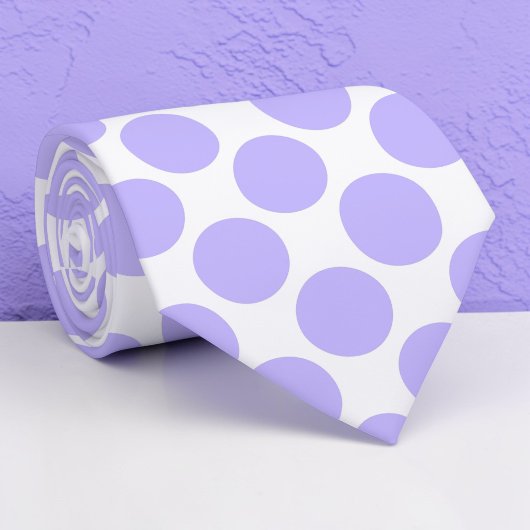 Light Violet Polka Dots on White Custom Necktie Krawatte
