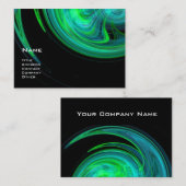 LIGHT VORTEX Aqua Blue Green Fraktal Wirbel Visitenkarte (Vorne/Hinten)