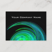 LIGHT VORTEX Aqua Blue Green Fraktal Wirbel Visitenkarte (Rückseite)