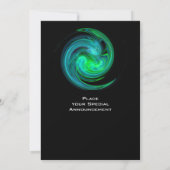 LIGHT VORTEX hellblau grün schwarz Einladung (Rückseite)