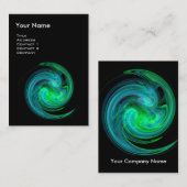 LIGHT VORTEX, lebhaft schwarz blau grün Visitenkarte (Vorne/Hinten)
