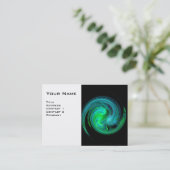 LIGHT VORTEX, strahlend schwarz-blau-weiß Visitenkarte (Stehend Vorderseite)