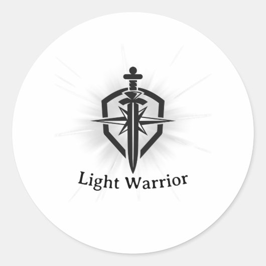 Light Warrior Sword And Shield Runder Aufkleber (Vorderseite)