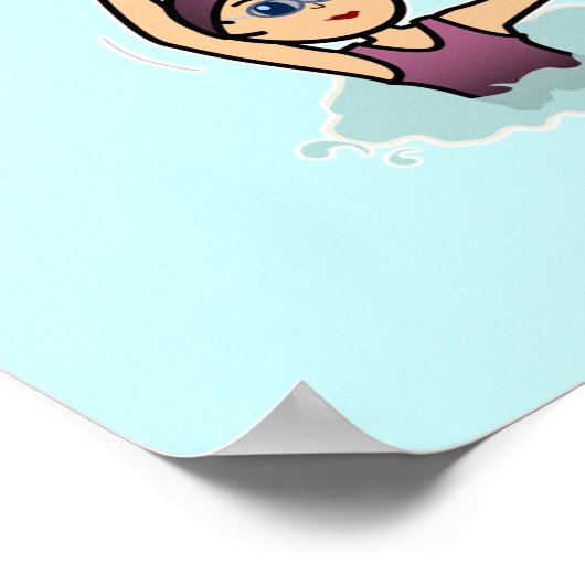 Light Water Polo Player Girl Poster (Ecke)