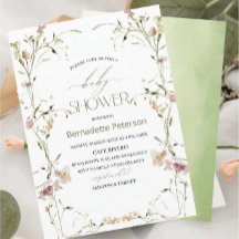 Light Watercolor Wildblumen Babydusche