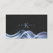 Light Wave and Stardust Monogram Blue ID781 Visitenkarte (Vorderseite)