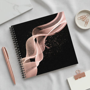 Light Wave and Stardust Monogram Rose Gold ID781 Notizblock