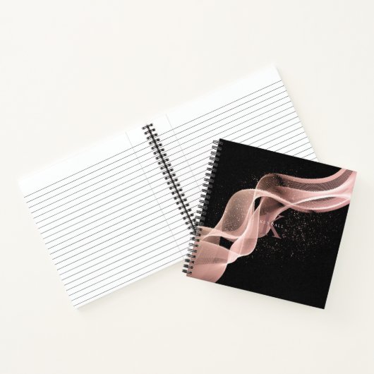Light Wave and Stardust Monogram Rose Gold ID781 Notizblock (Innenseite)