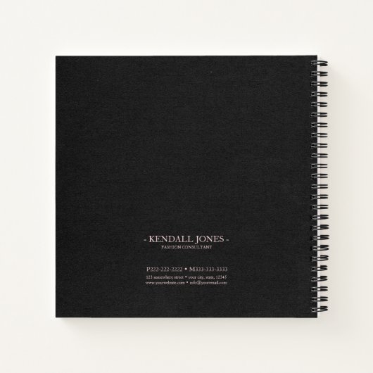 Light Wave and Stardust Monogram Rose Gold ID781 Notizblock (Rückseite)