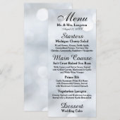 Light White Silver Sparkle Glitzer Empfang Menu Menükarte (Vorne/Hinten)