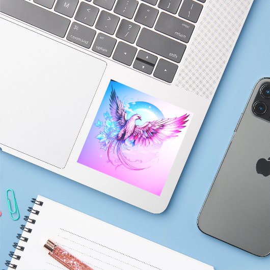 Light Wing Tattoo Art Aufkleber (Laptop mit iPhone)