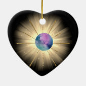 *~* Light Wins Gold Glitzer Heart Ornament (Hinten)