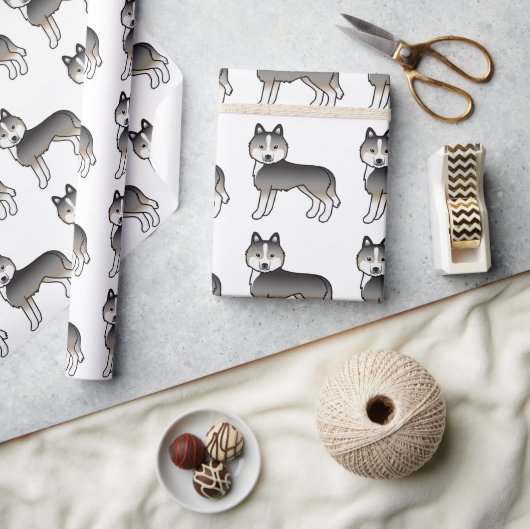 Light Wolf Grau Siberian Husky Niedlich Hunde Must Geschenkpapier (Kunsthandwerk)