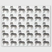 Light Wolf Grau Siberian Husky Niedlich Hunde Must Geschenkpapier (Flach)