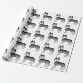 Light Wolf Grau Siberian Husky Niedlich Hunde Must Geschenkpapier (Ungerollt)