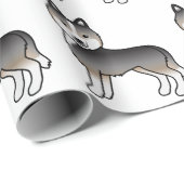 Light Wolf Grau Siberian Husky Niedlich Hunde Must Geschenkpapier (Rolleneckpunkt)
